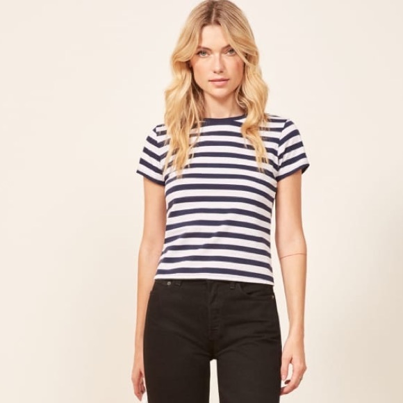 Reformation Tops - Reformation Polo Stripe Nautical Tee Shirt